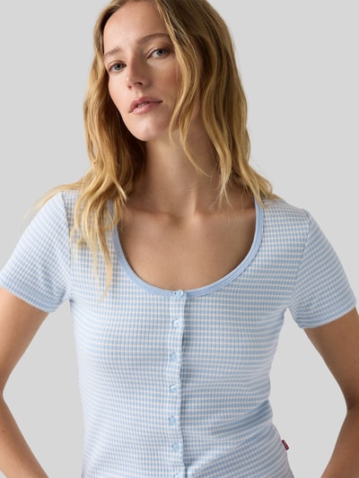 Levi's® Slim Fit T-Shirt aus Baumwoll-Mix Modell 'AUSTEN' Hellblau Melange 3