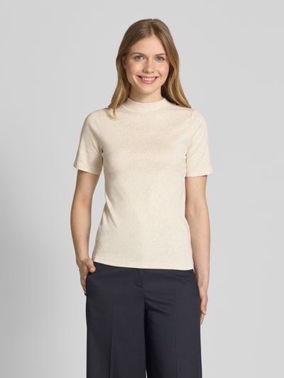 Christian Berg Woman T-shirt z prążkowaną stójką Beżowy melanż 4