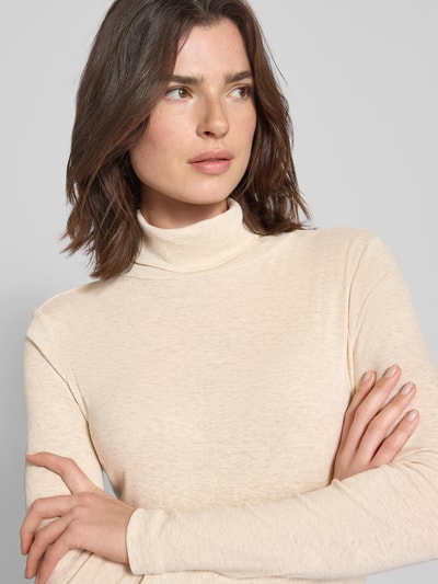 s.Oliver RED LABEL Bluzka z długim rękawem o kroju slim fit z mieszanki bawełny Beżowy 3
