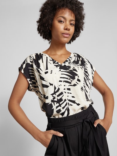 comma Blouse met V-hals Zwart - 3