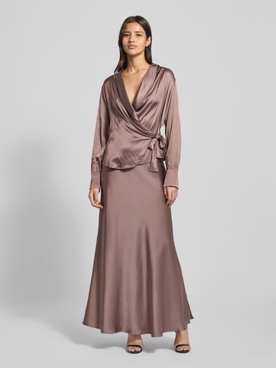 GUIDO MARIA KRETSCHMER WOMAN Maxirok van satijn met elastische band, model 'Francesca' Taupe - 1