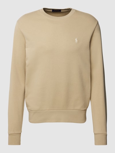 Polo Ralph Lauren Sweatshirt in unifarbenem Design mit Label-Stitching Beige 2