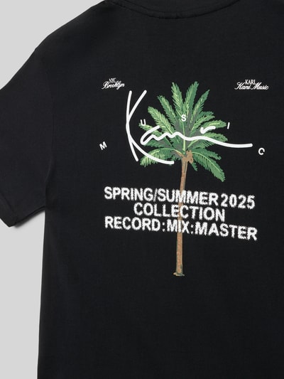 KARL KANI T-Shirt mit Label-Stitching und rückseitigem Motiv-Print Black 2