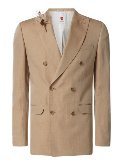 CG - Club of Gents Slim fit colbert met linnen, model 'Percy' Beige - 1