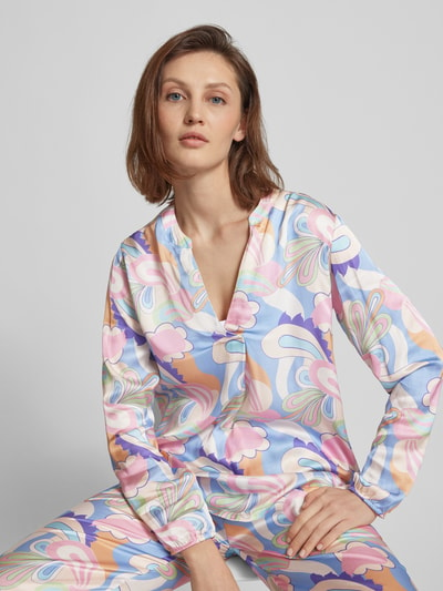 Frieda & Freddies Overhemdblouse van viscose met all-over print Lichtblauw - 3