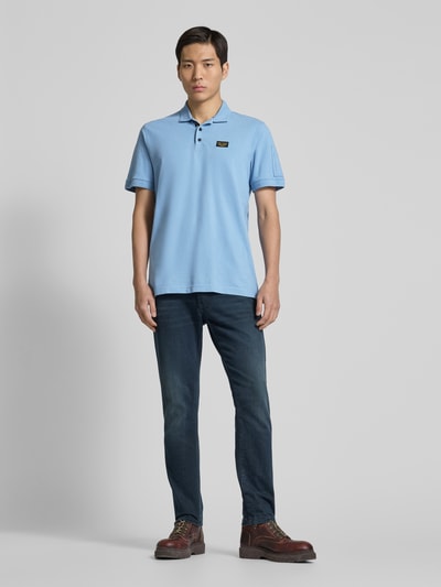 PME Legend Poloshirt mit Label-Detail Rauchblau 1