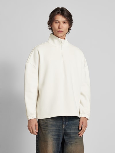 Calvin Klein Jeans Sweatshirt met opstaande kraag, model 'COLORBLOCK' Offwhite - 4