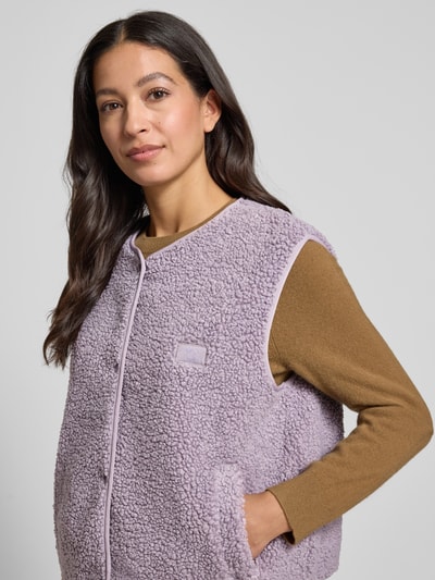 Jake*s Casual Gilet van teddybont met steekzakken Lavendel - 3