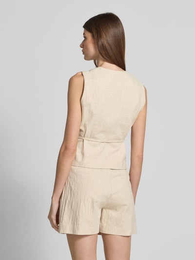 Neo Noir Slim Fit Weste mit Leinen-Anteil Modell 'Samara' Beige 5