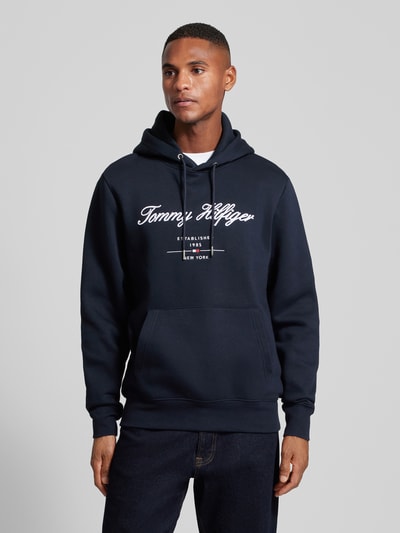 Tommy Hilfiger Bluza z kapturem z wyhaftowanym logo Granatowy 4