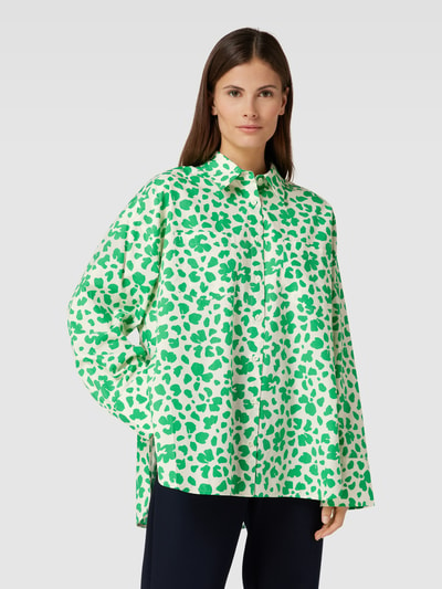 Repeat Bluzka koszulowa z wzorem na całej powierzchni Zielony 4