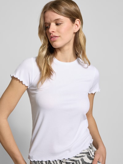 Pieces Slim Fit T-Shirt mit Viskose-Anteil Modell 'NICCA' Weiss 3