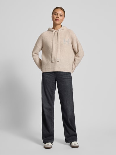 Hemisphere Strickpullover aus Kaschmir-Mix mit Kapuze Taupe 1