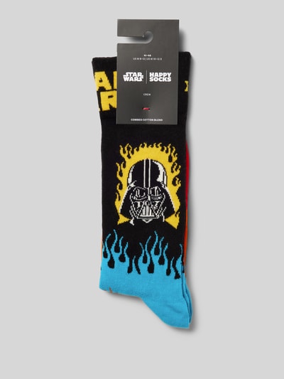 Happy Socks Socken mit Label-Stitching Modell 'Star Wars' Black 3