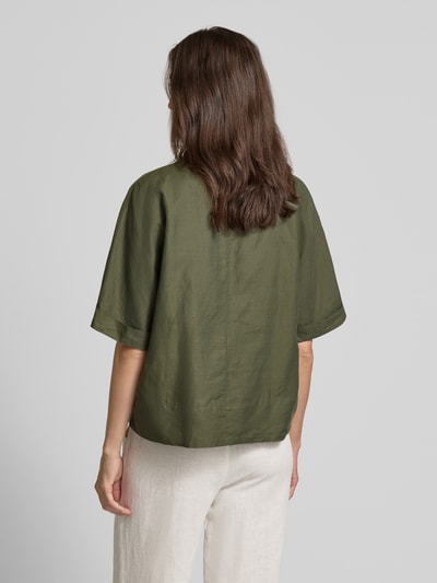 ETERNA Loose Fit Blusenshirt aus Baumwoll-Leinen-Mix Oliv 5