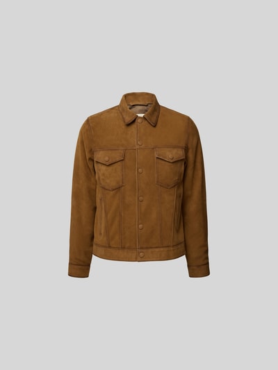 Officine Générale Jacke mit Druckknopfleiste Camel 2
