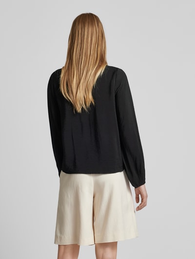 Vero Moda Bluzka z krótką listwą guzikową model ‘MIRA’ Czarny 5