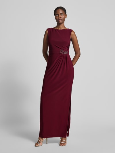 Adrianna Papell Avondjurk met plooien en pailletten Bordeaux - 4