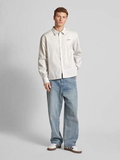 Pegador Oversized vrijetijdsoverhemd met labelprint, model 'MARO' Offwhite - 1