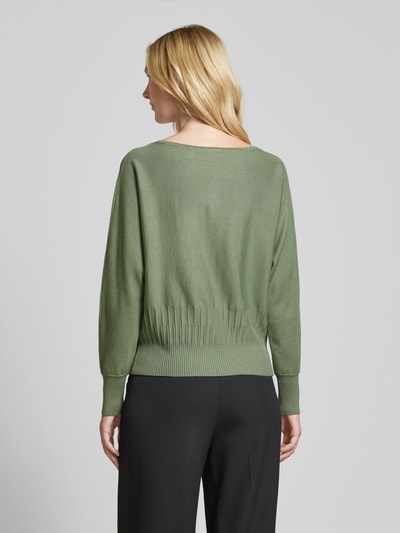 s.Oliver BLACK LABEL Regular fit gebreide pullover met breipatroon Groen - 5