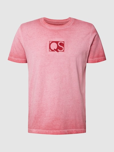 QS by s.Oliver T-Shirt mit Label-Stitching Dunkelrot 2