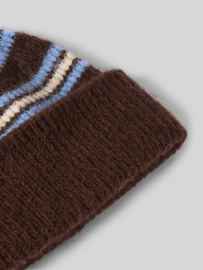 OPUS Beanie met brede omslag Model 'Alenie' Donkerbruin - 2