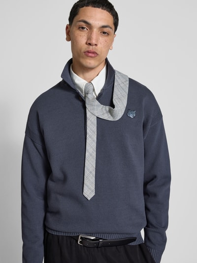 MAISON KITSUNÉ Pullover in Strick-Optik Dunkelgrau 3