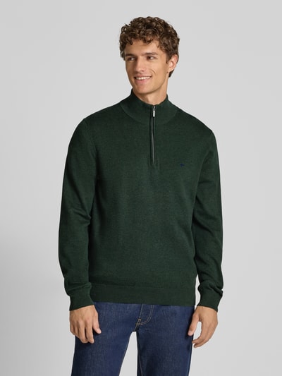Fynch-Hatton Gebreide pullover met schipperskraag Flessengroen - 4