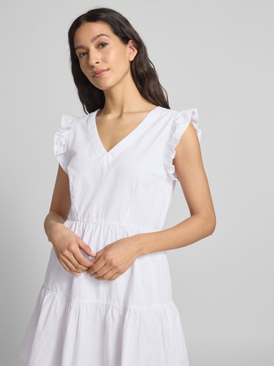 Vero Moda Sukienka casualowa o luźnym kroju z dodatkiem bawełny model ‘FANNI’ Biały 3