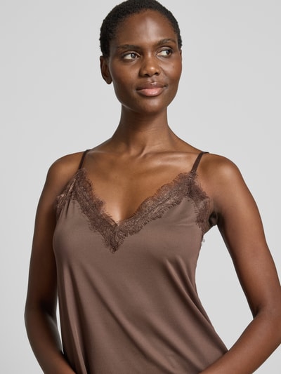 Jake*s Collection Spitzentop mit V-Ausschnitt Dunkelbraun 3