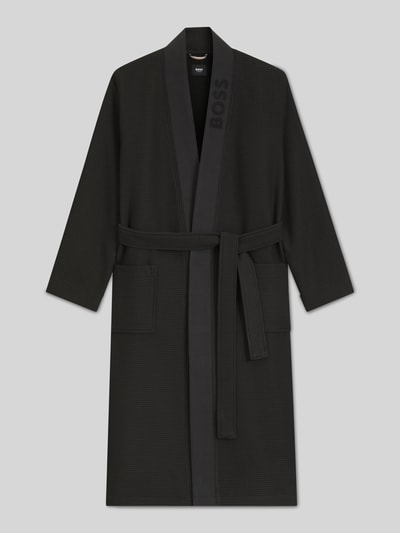 BOSS Regular Fit badjas met logo-opschrift Zwart - 2