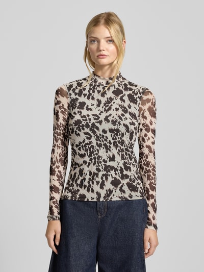 Only Langarmshirt mit Stehkragen Modell 'ERICA' Ecru 4