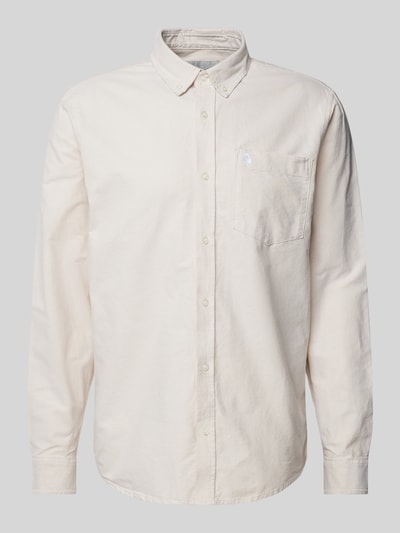 Carhartt Work In Progress Regular Fit Freizeithemd mit Button-Down-Kragen Modell 'LOGO' Beige 2