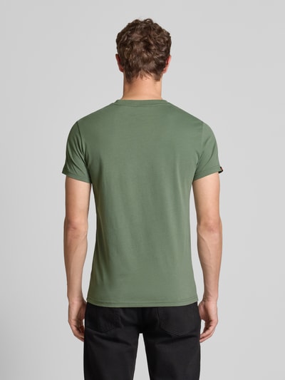 Superdry T-shirt met labelstitching Kaki - 5