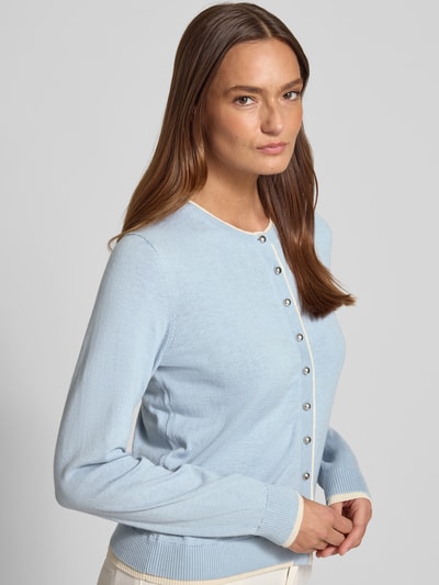 Jake*s Collection Strickjacke aus Baumwoll-Kaschmir-Mix Bleu 3