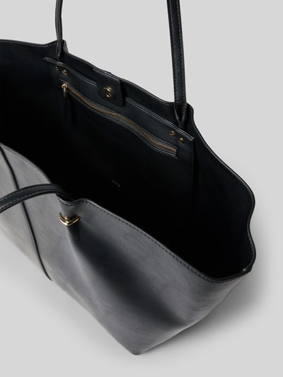 Produktfoto, Tote Bag mit Tragehenkel von Mango aus Material-Mix in Schwarz, Hauptfach mit Magnetverschluss, Innenfach mit Reißverschluss