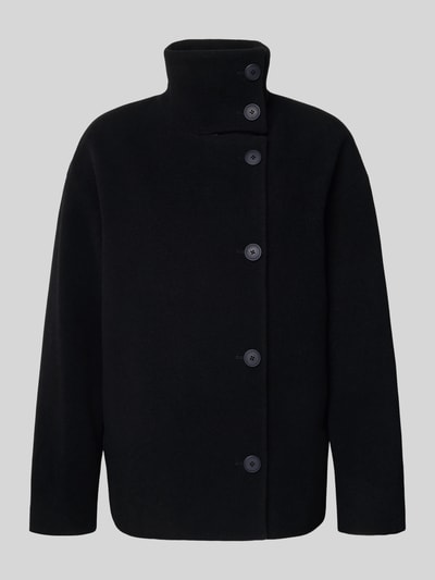 Armedangels Loose fit lange jas van wol, model 'MAJELAA WOOL' Zwart - 2