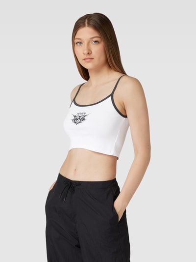 Review Crop Top mit Kontrastbesatz Weiss 4