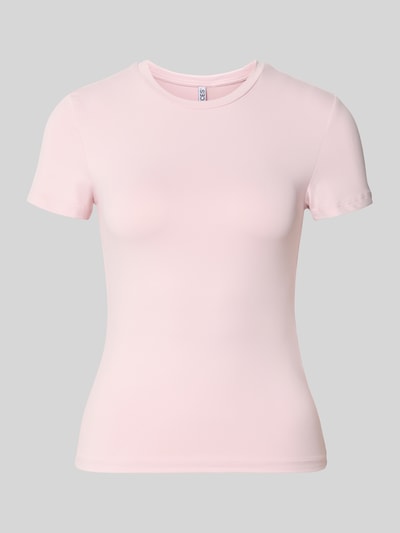 Productfoto, lichtroze slim fit t-shirt met ronde hals model 'LULA' van PIECES, dames t-shirt