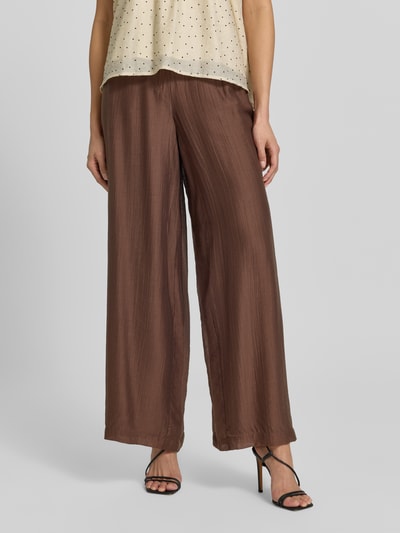 s.Oliver BLACK LABEL Regular Fit Weite Hose aus Lyocell-Mix Dunkelbraun 4