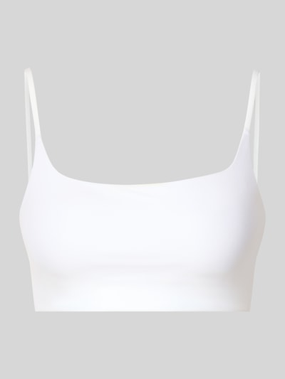 Produktfoto, Slim Fit Bralette mit Spaghettiträgern van Under Armour, witte kleur, elastische materiaalmix, rugdecolleté