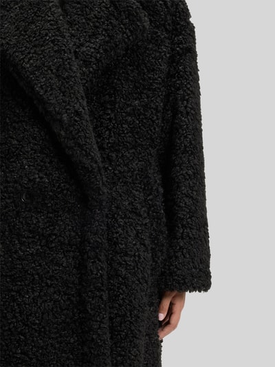 HUGO Oversized Fit Teddy- / Webpelzmantel mit Reverskragen Modell 'Malite-1' Black 6