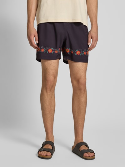 SANTA CRUZ Zwembroek met elastische band, model 'CABANA' Zwart - 4