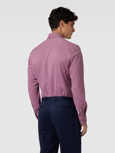 Jake*s Slim fit zakelijk overhemd met kentkraag Mauve - 5