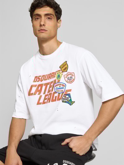 Dsquared2 Loose Fit T-Shirt aus reiner Baumwolle Weiss 3
