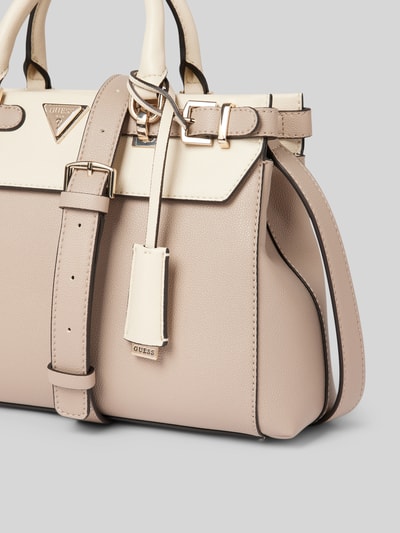Guess Handtas met labelapplicatie, model 'ECO ALI LUXURY' Taupe - 3