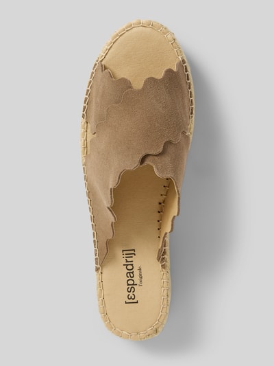 Espadrij Slippers van leer met lichte profielzool, model 'LYON' Beige - 3