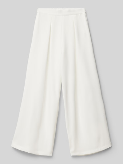 Weise Wide Leg Stoffhose mit Raffungen Ecru 1