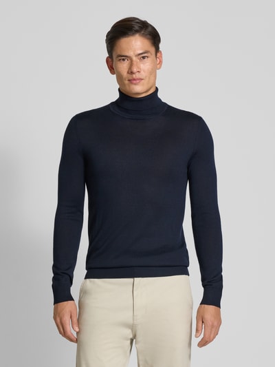 Christian Berg Men Pullover aus Merino-Mix mit Rollkragen Marine 4