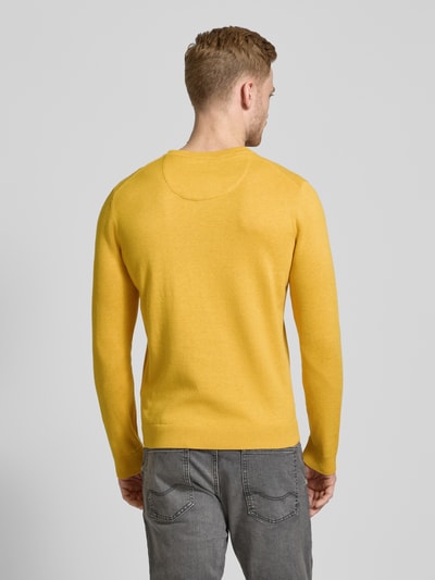 Tom Tailor Regular Fit Strickpullover aus reiner Baumwolle Gelb 5